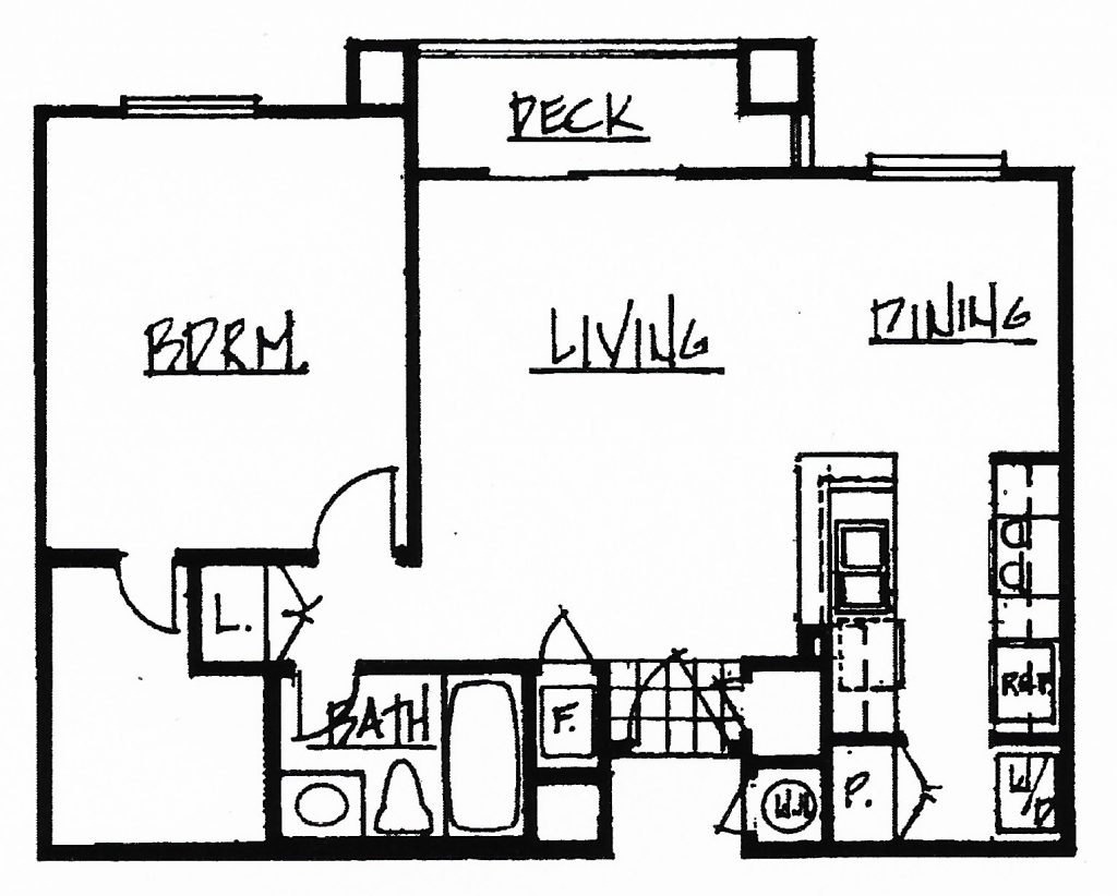 1 Bedroom 1 Bath 673 sq. ft.