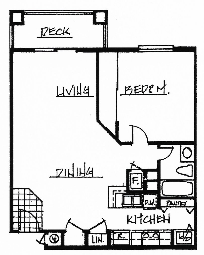 1 Bedroom 1 Bath 758 sq. ft.