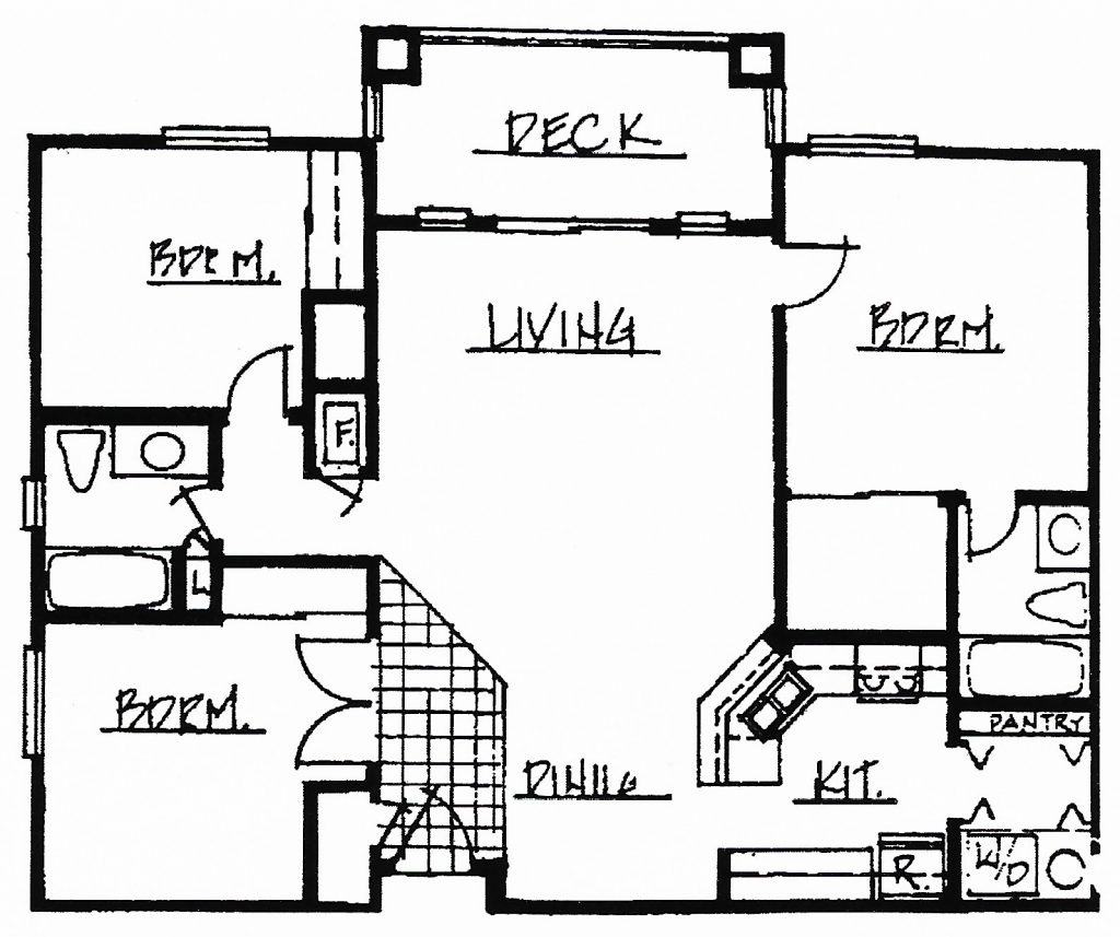 3 Bedroom 2 Bath 1140 sq. ft.